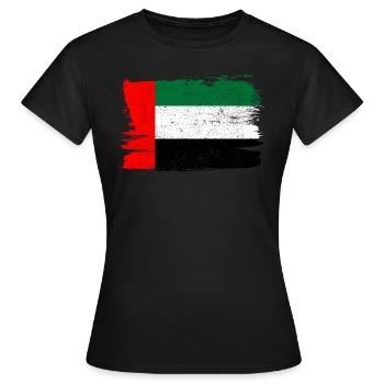 Émirats arabes unis Bandiera drapeau paix Vintage - T-shirt Femme - noir - Devant - AI Model Female 172 dark (172cm)