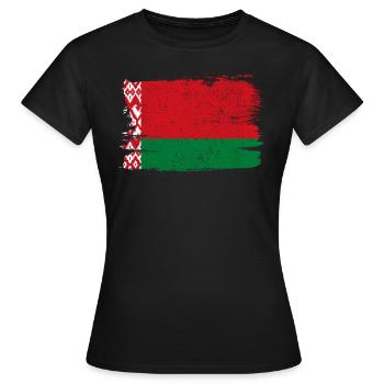 Biélorussie Bandiera drapeau paix Vintage - T-shirt Femme - noir - Devant - AI Model Female 172 dark (172cm)