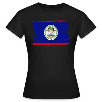 Belize Bandiera drapeau paix Vintage - T-shirt Femme - noir - Devant - AI Model Female 172 dark (172cm)