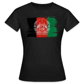 Afghanistan vieux Bandiera drapeau paix Vintage - T-shirt Femme - noir - Devant - AI Model Female 172 dark (172cm)