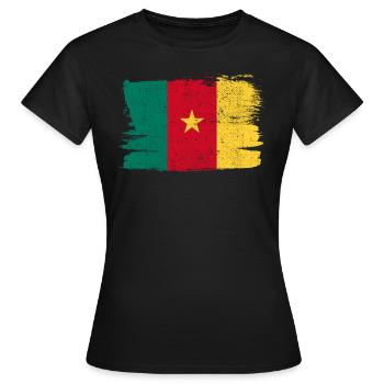 Cameroon Flag Peace Homeland State Vintage - Women's T-Shirt - black - Front - AI Model Female 172 dark (172cm)