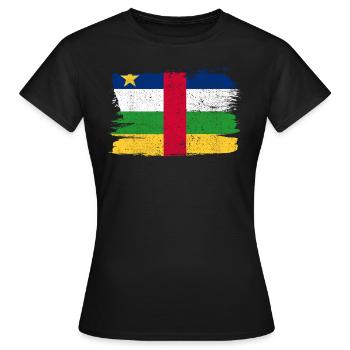 République centrafricaine Bandiera Drapeau Paix - T-shirt Femme - noir - Devant - AI Model Female 172 dark (172cm)