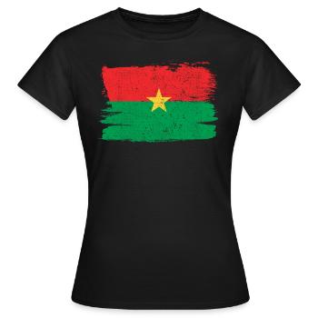 Burkina Faso Bandiera Drapeau Paix Vintage - T-shirt Femme - noir - Devant - AI Model Female 172 dark (172cm)