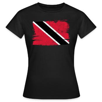Trinité-et-Tobago Bandiera drapeau paix Vintage - T-shirt Femme - noir - Devant - AI Model Female 172 dark (172cm)