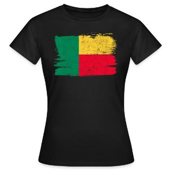 Bénin Bandiera Drapeau Paix Vintage - T-shirt Femme - noir - Devant - AI Model Female 172 dark (172cm)