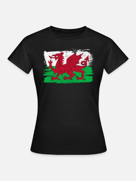 Wales Flag Flag Peace Vintage - Women's T-Shirt - black