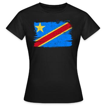 Drapeau de la République démocratique du Congo - T-shirt Femme - noir - Devant - AI Model Female 172 dark (172cm)