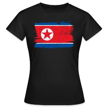 Drapeau de la Corée du Nord Drapeau de la Corée du Nord Paix - T-shirt Femme - noir - Devant - AI Model Female 172 dark (172cm)