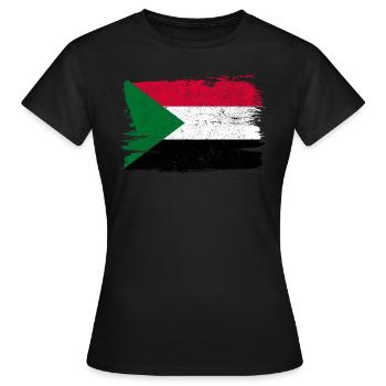 Sudan Flag Flag Peace Vintage - Women's T-Shirt - black - Front - AI Model Female 172 dark (172cm)