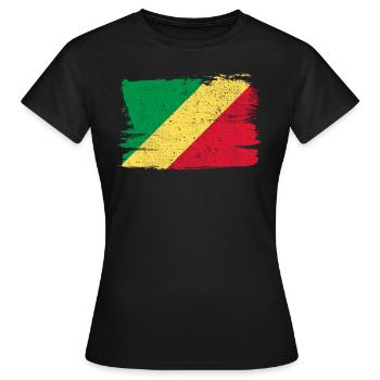 République du Congo Drapeau Drapeau Paix Vintage - T-shirt Femme - noir - Devant - AI Model Female 172 dark (172cm)