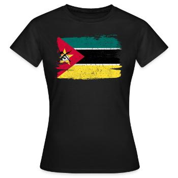 Mozambique Mozambique Flag Flag Peace Vintage - Women's T-Shirt - black - Front - AI Model Female 172 dark (172cm)