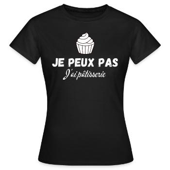 Ich kann kein Gebäck haben - Frauen T-Shirt - Schwarz - Vorne - AI Model Female 172 dark (172cm)