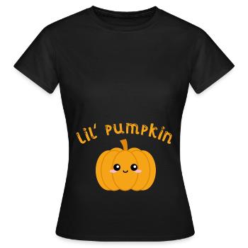 Halloween costume Pregnant pumpkin mom baby - Women's T-Shirt - black - Front - AI Model Female 172 dark (172cm)