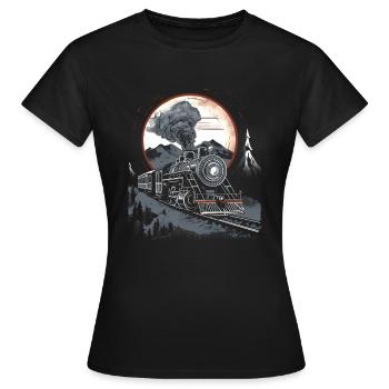 Locomotive à vapeur Locomotive à vapeur Eisebahner locomotive cadeau - T-shirt Femme - noir - Devant - AI Model Female 172 dark (172cm)