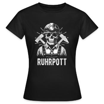 Mine de charbon Ruhr Région Ruhrpott Mineurs - T-shirt Femme - noir - Devant - AI Model Female 172 dark (172cm)