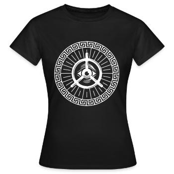 Illuminati Pyramide Avec T-Shirt Oeil Conspiration - T-shirt Femme - noir - Devant - AI Model Female 172 dark (172cm)