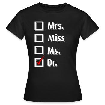 Graduation Graduation Doctor Titre T-Shirt Cadeau - T-shirt Femme - noir - Devant - AI Model Female 172 dark (172cm)