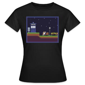 DrWhoShirtPixel - Women's T-Shirt - black - Front - AI Model Female 172 dark (172cm)