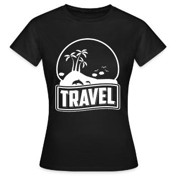 Voyage T-Shirt Voyage Cadeau Vacanciers - T-shirt Femme - noir - Devant - AI Model Female 172 dark (172cm)
