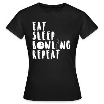Bowling Shirt Geschenk Kegeln Kegler Verein Bowler - Frauen T-Shirt - Schwarz - Vorne - AI Model Female 172 dark (172cm)