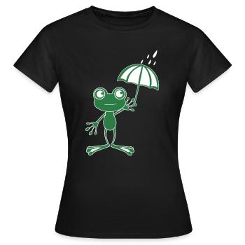 Météorologue Météorologue T-shirt cadeau grenouille - T-shirt Femme - noir - Devant - AI Model Female 172 dark (172cm)