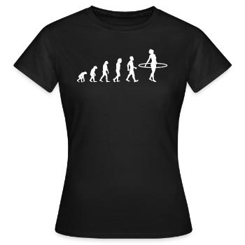 T-shirt Evolution Hula Hoop cadeau - T-shirt Femme - noir - Devant - AI Model Female 172 dark (172cm)
