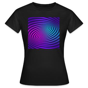 Illusion Optical Illusion T-Shirt Funny 3D - T-shirt Femme - noir - Devant - AI Model Female 172 dark (172cm)