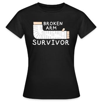 Fracture du bras survivant fracture du bras os cassé - T-shirt Femme - noir - Devant - AI Model Female 172 dark (172cm)