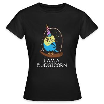 Je suis une perruche licorne perruche - T-shirt Femme - noir - Devant - AI Model Female 172 dark (172cm)