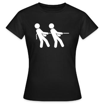 Tug-of-war gift - Women's T-Shirt - black - Front - AI Model Female 172 dark (172cm)