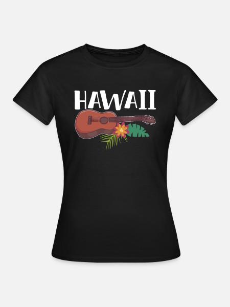 Hawaii Geschenk Ukulele - Frauen T-Shirt - Schwarz