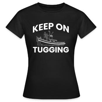 Keep On Tugging Tugboat Tugboat Tug - Women's T-Shirt - black - Front - AI Model Female 172 dark (172cm)