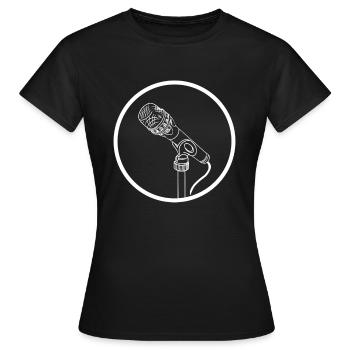 Stand Up Comedy Mikrofon Geschenk - Frauen T-Shirt - Schwarz - Vorne - AI Model Female 172 dark (172cm)