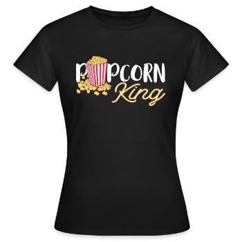 Popcorn King Cadeau - T-shirt Femme - noir - Devant - AI Model Female 172 dark (172cm)