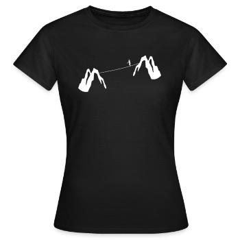 Slackline Gift Montagnes - T-shirt Femme - noir - Devant - AI Model Female 172 dark (172cm)