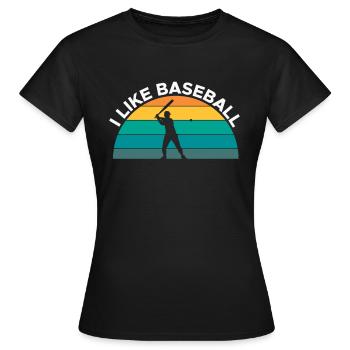 Vintage Retro J’aime Le Cadeau Chemise de Baseball - T-shirt Femme - noir - Devant - AI Model Female 172 dark (172cm)