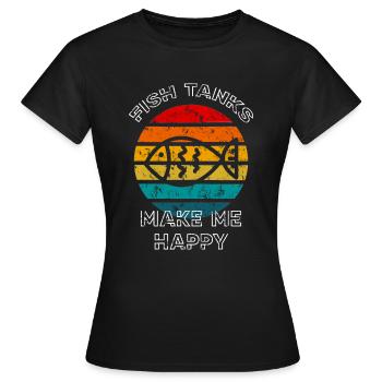 Les aquariums me rendent heureux Retro Sunset Fish Keeper - T-shirt Femme - noir - Devant - AI Model Female 172 dark (172cm)