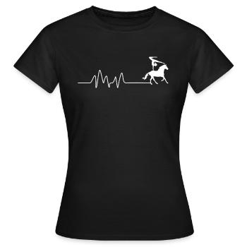 Rythme cardiaque Fréquence cardiaque Voltagation de la fréquence cardiaque - T-shirt Femme - noir - Devant - AI Model Female 172 dark (172cm)