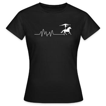 Rythme cardiaque Fréquence cardiaque Voltagation de la fréquence cardiaque - T-shirt Femme - noir - Devant - AI Model Female 172 dark (172cm)