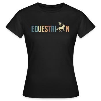 Chemise de voûte équestre Volières Vintage - T-shirt Femme - noir - Devant - AI Model Female 172 dark (172cm)