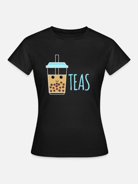 Boba Tea Boba-Tee Partnerlook - Frauen T-Shirt - Schwarz