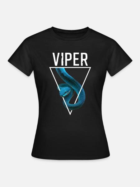 Vipère à lèvres blanches Trimeresurus Insularis - T-shirt Femme - noir