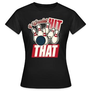 Je frapperais ce drôle de bowling retro bowler - T-shirt Femme - noir - Devant - AI Model Female 172 dark (172cm)