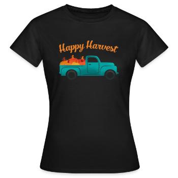 Happy Harvest Harvest Pumpkin Shirt Autumn - Women's T-Shirt - black - Front - AI Model Female 172 dark (172cm)