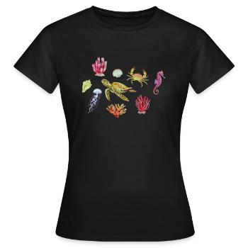 Crustacean Core Crustacean Shirt Gift - Women's T-Shirt - black - Front - AI Model Female 172 dark (172cm)