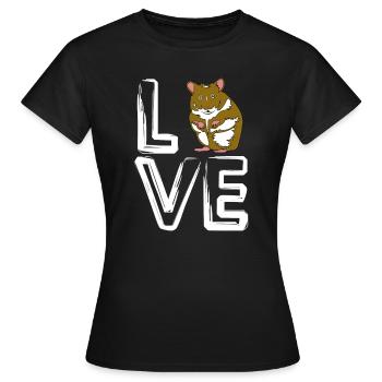 Rétro J’aime les hamsters - T-shirt Femme - noir - Devant - AI Model Female 172 dark (172cm)
