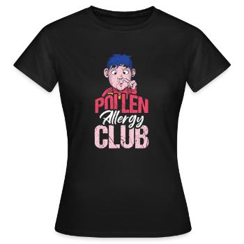 Cadeau de chemise Pollen Allergy Club - T-shirt Femme - noir - Devant - AI Model Female 172 dark (172cm)