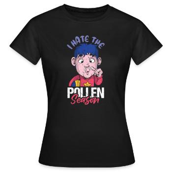 Je déteste la chemise de saison du pollen - T-shirt Femme - noir - Devant - AI Model Female 172 dark (172cm)