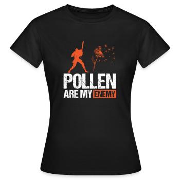 Le pollen est mon ennemi Allergie à la chemise - T-shirt Femme - noir - Devant - AI Model Female 172 dark (172cm)