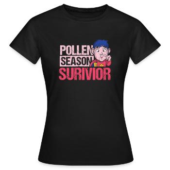 Cadeau de chemise de survivant de saison du pollen - T-shirt Femme - noir - Devant - AI Model Female 172 dark (172cm)